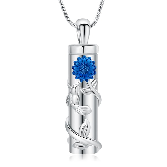 3D Sunflower Urn Necklace for Ashes -Keepsake Memorial Funeral Cremation Pendant Jewelry for Women Cremation Jewelry for Ashes