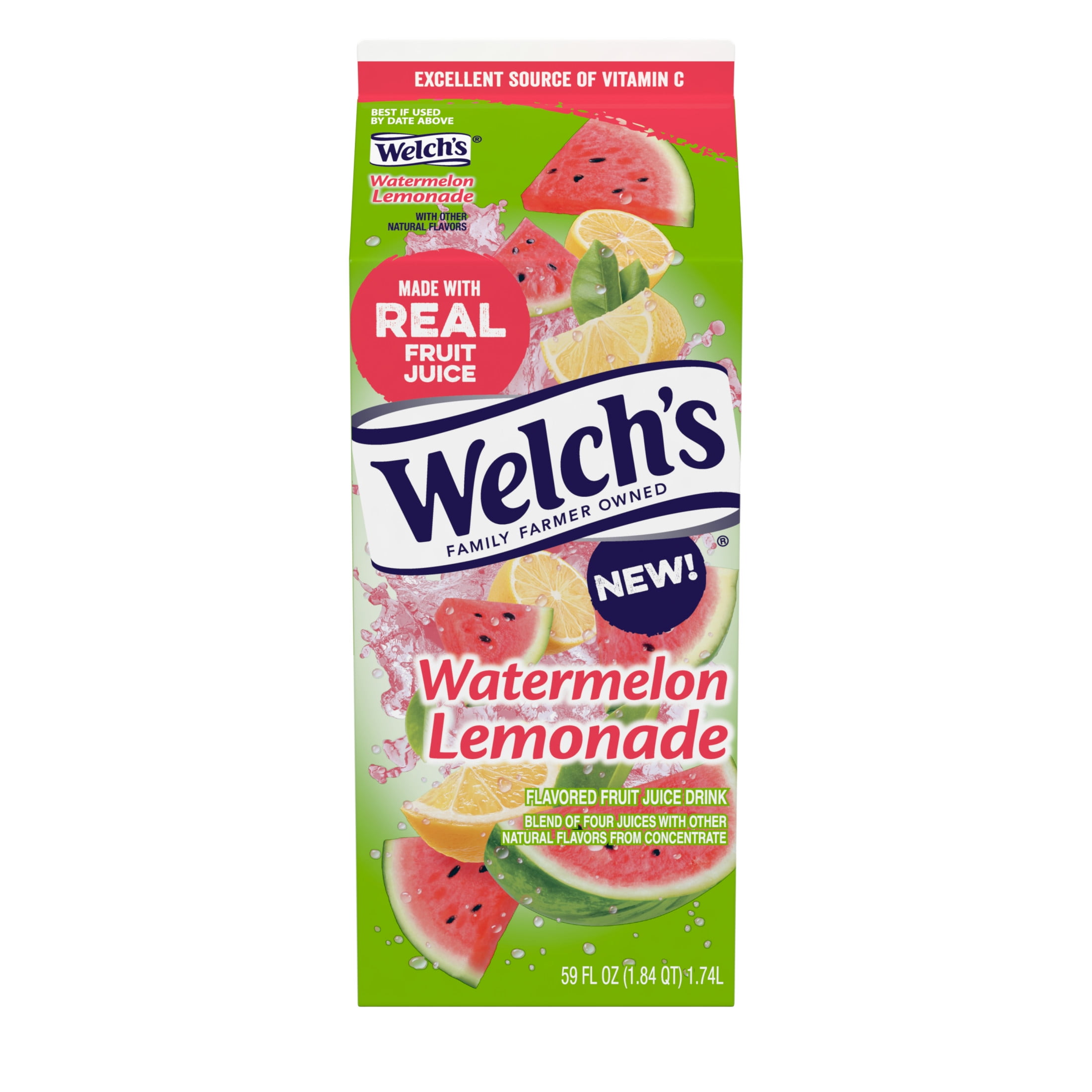 Welch's Watermelon Lemonade Fruit Juice Drink, 59 fl oz carton