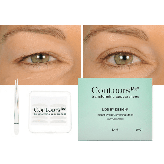 Contours Rx Eyelid Correcting Strips, (6mm), Latex-Free, Clear (80 Count)