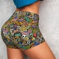 thumbnail image 4 of Fuzoiu USA 1 Print Women's Workout Shorts,Workout Biker Shorts Women,Exercise Fitness Shorts,Scrunch Short, Athletic Shorts for Gym Yoga Running Sport Active-Medium, 4 of 8