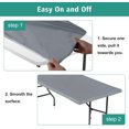 thumbnail image 4 of shiyou-2 Packs Vinyl Card Tablecloth with Flannel Backing 36x36 inch - Waterproof Plastic Table Cover for Square Folding Table Cloth with Elastic Edges, Light Gray, 4 of 4