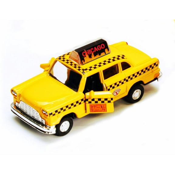 Chicago Yellow Taxi Cab, Yellow - Showcasts 9589CG - 4.5 Inch Scale Diecast Model Replica (Brand New, but NOT IN BOX)