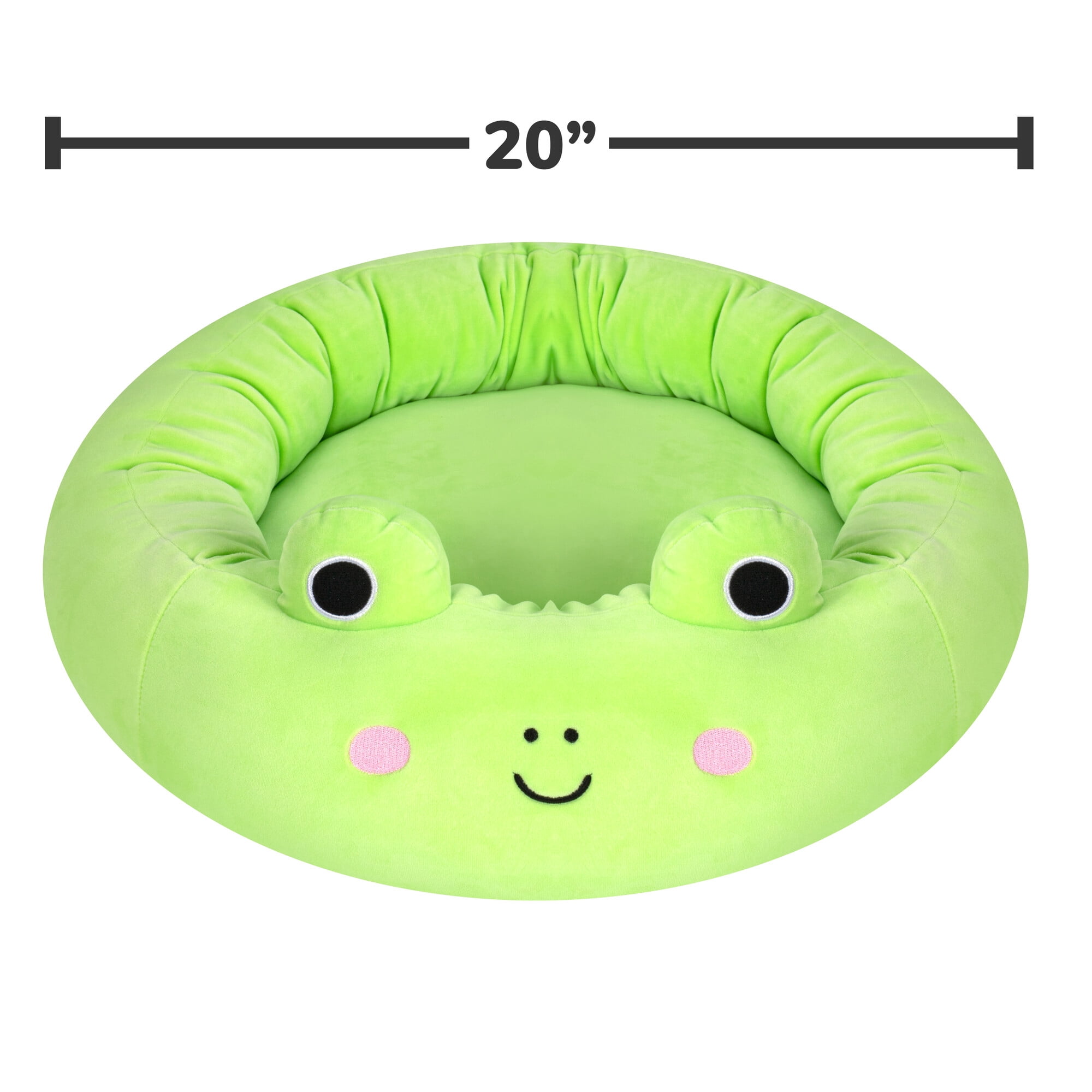 Squishmallows 20 inch Green Frog Pet Bed - Small Ultra Soft Plush Pet Bed