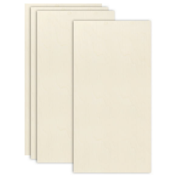 Uxcell 4PCS Birch Plywood Sheets 12 x 24 x 1/8 Inch Durable Wood Panels for Laser Cutting & Engraving