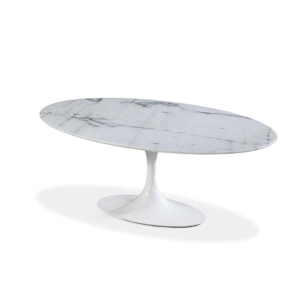 OVAL MARBLE DINING 67'' . Elegant Oval Dining Table with Marble Top and Aluminum White Base<br>Dimension: 28.5”H x 79”W x 47.5”D