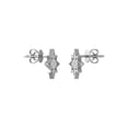 thumbnail image 3 of ARAIYA FINE JEWELRY 10K White Gold Round Diamond Star Stud Earrings (1/10 cttw, I2-I3 Clarity, I-J Color), 3 of 7