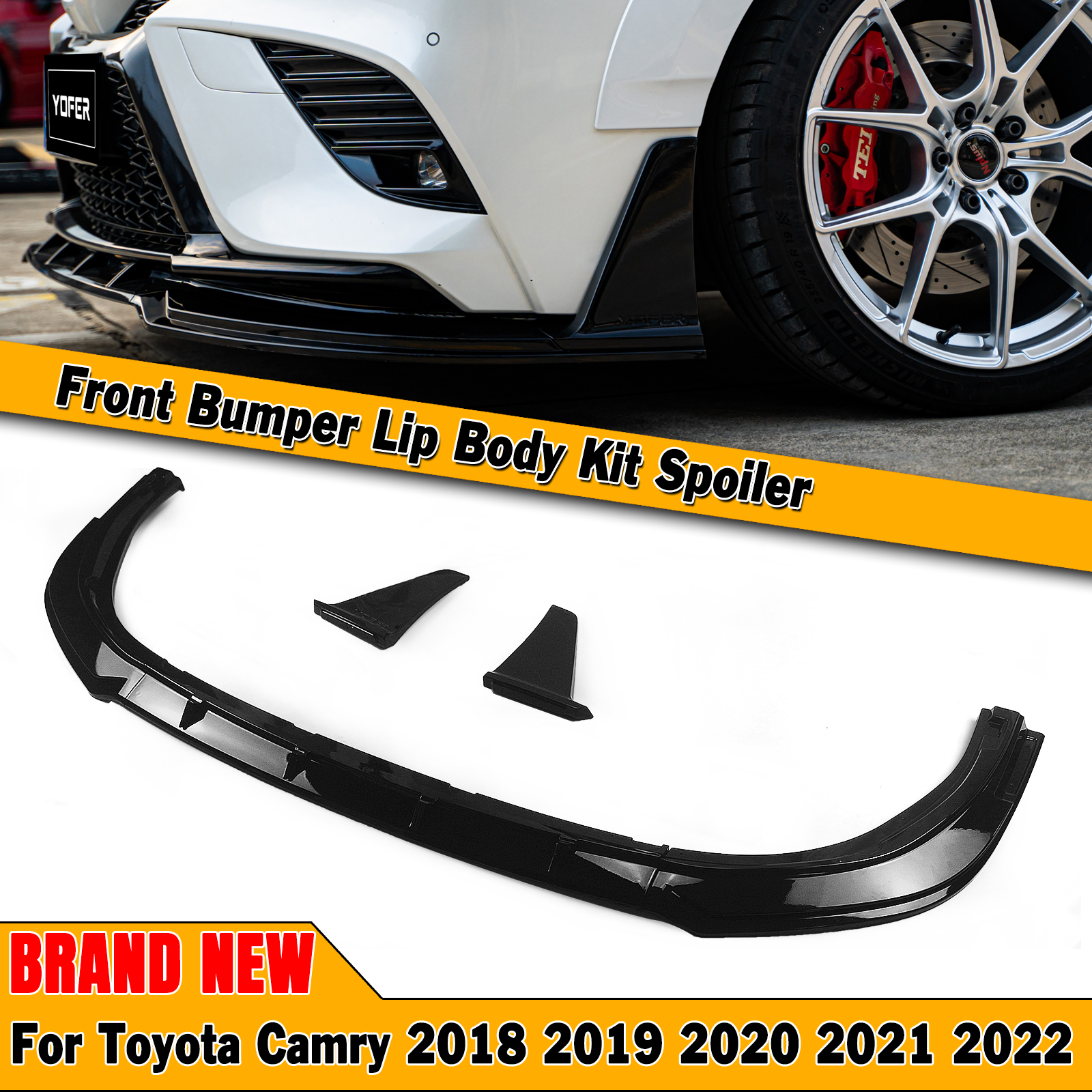 Front Bumper Spoiler Lip Kit For Toyota Camry SE XSE 2018-2023 Sport ...