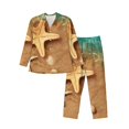 thumbnail image 1 of Balery Starfish And Seashell 1 Pijama para Hombre de Dos Piezas con Manga Larga, Conjunto de Dormir y Descanso Suave con Bolsillos-Medium, 1 of 7