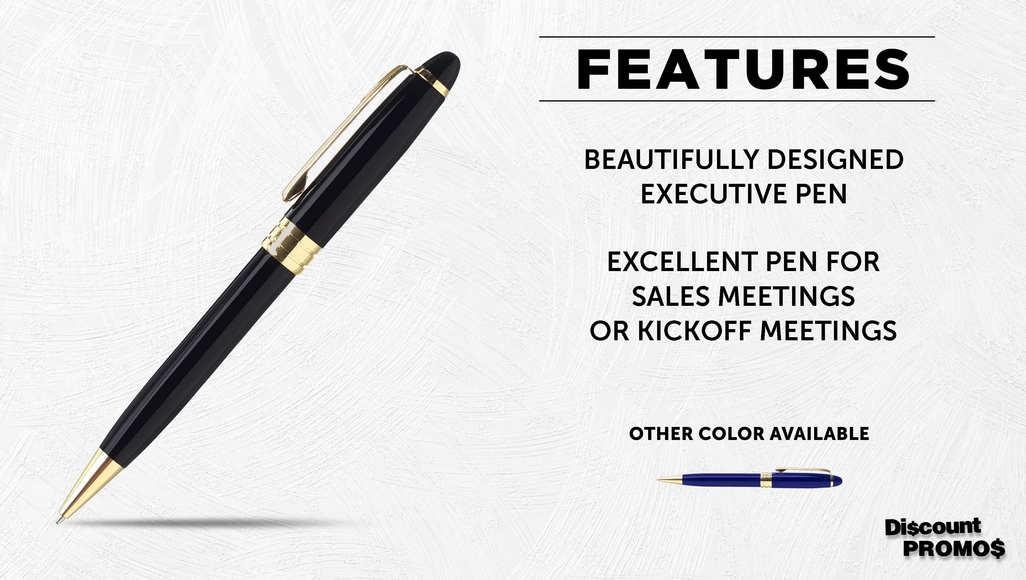 Hexagon PASTEL & GOLD Pen Smooth Writing Black Ink Pen W/ Gold