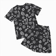thumbnail image 4 of NOLDARES Toddler Boys 2 Piece Summer Outfits Short Sleeve Tshirts and Elastic Waist Shorts Casual Texture Sets(Black,3-4 Years), 4 of 4