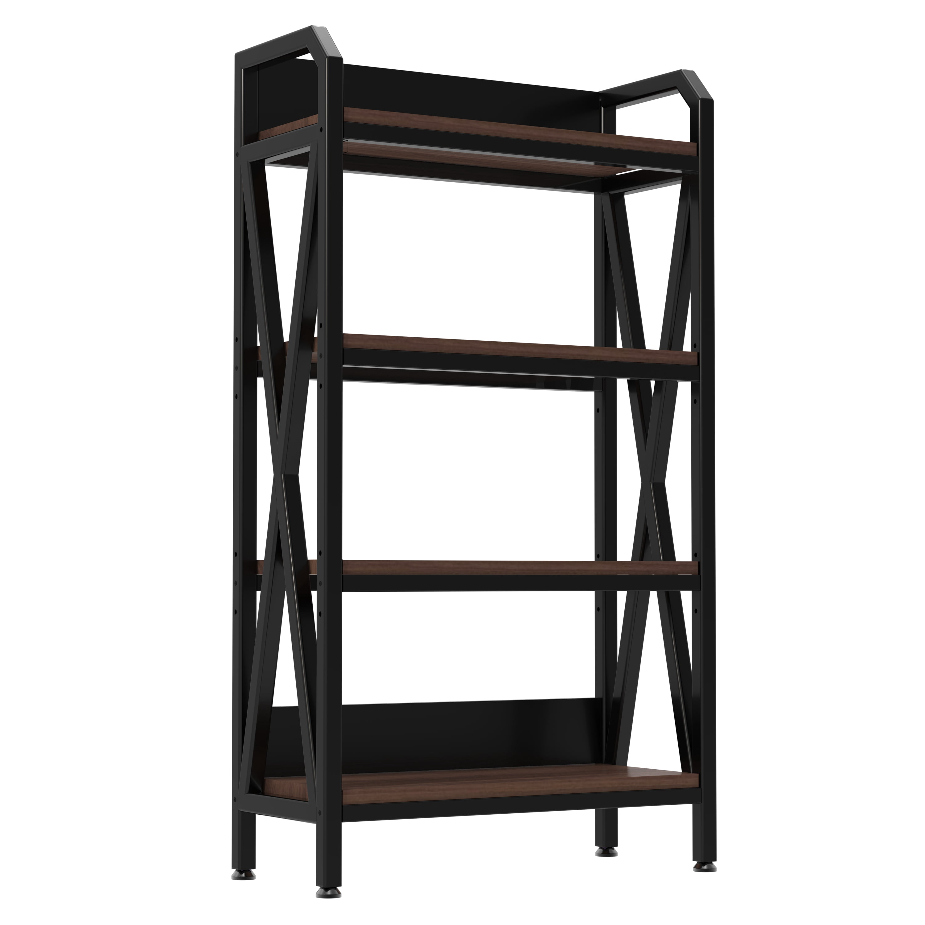 Miniyam 56" Bakers Rack 4-Level Storage Shelves Metal and Wooden Kitchen Shelves, Organizers and Storage, for Garage, Pantry, Bathroom, Closet