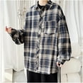 thumbnail image 6 of RongHuan Mens Big and Tall Plaid Shirts Lightweight Long Sleeve Button Down Flannel Shirt Casual Regular Fit Shirt Jacket, 6 of 7