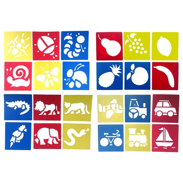 MasteelfCA 24PCS DIY Painting Template Drawing Tools Multi-Pattern Hollow Out Painting Stencil DIY Craft Projects Educational Toys for Preschool DIY Drawing