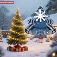 thumbnail image 3 of Stylized Metal Hanging Christmas Tree Wind Spinner - Abstract Design with Snowflakes & Snowman for Garden Decor, 3 of 6