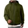 Taqqpue Mens Zip Up Hoodie Solid Color Long Sleeve Fleece Casual Hooded Sweatshirts Loose Fit Athletic Full Zip Jacket with Pockets