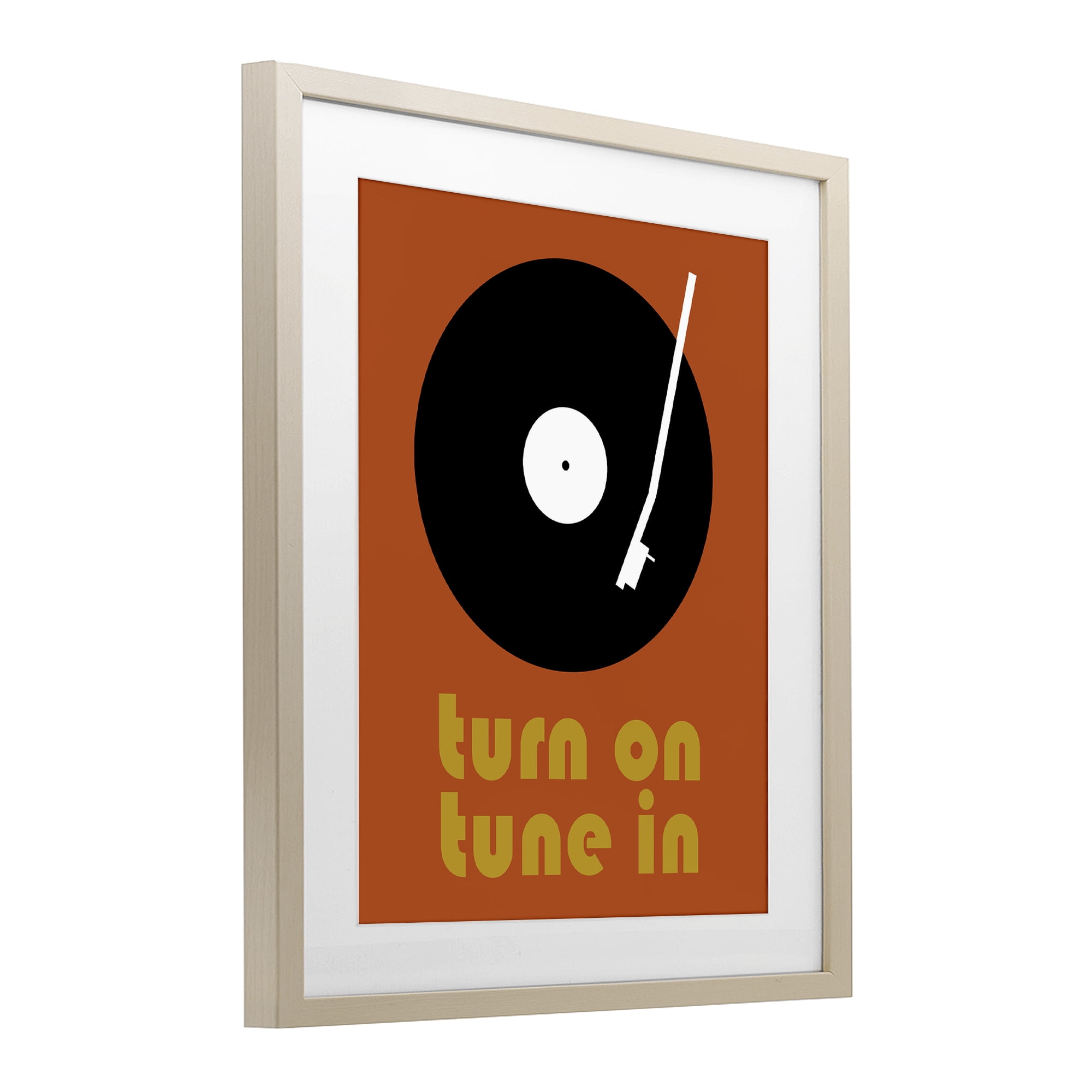 Stupell Industries Turn On Tune In Birch Framed Print Under Glass, design by Tom Quartermaine