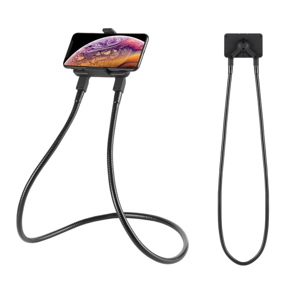 Neck Phone Holder, 360° Rotating Lazy Cell Phone Stand with Flexible Gooseneck for Hands-Free Viewing