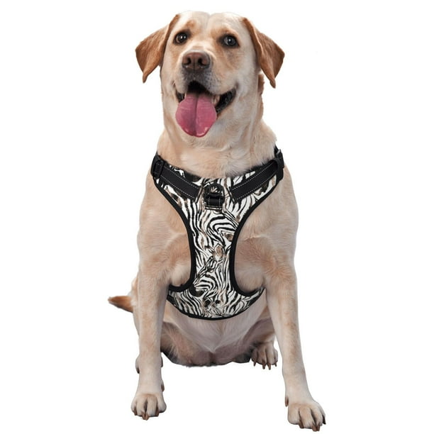 Fotbe Leopard And Zebra Arnés para Perro con Estampado –Chaleco Ajustable Acolchado con Asa de Control para Perros Grandes-Medium