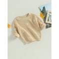 thumbnail image 3 of PaerPade Kids Baby Girls Sweater 3 6 9 12 18 24 Months 2T 3T 4T 5T Flower Print Winter Fall Warm Knit Sweater, 3 of 8