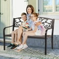 thumbnail image 6 of Dkelincs Garden Bench 500 lbs Heavy Duty & Durable 2-3 People Patio Bench Outdoor Bench with Armrests, Comfortable Seat Furniture for Park Yard Deck Entryway, Brown, 6 of 9