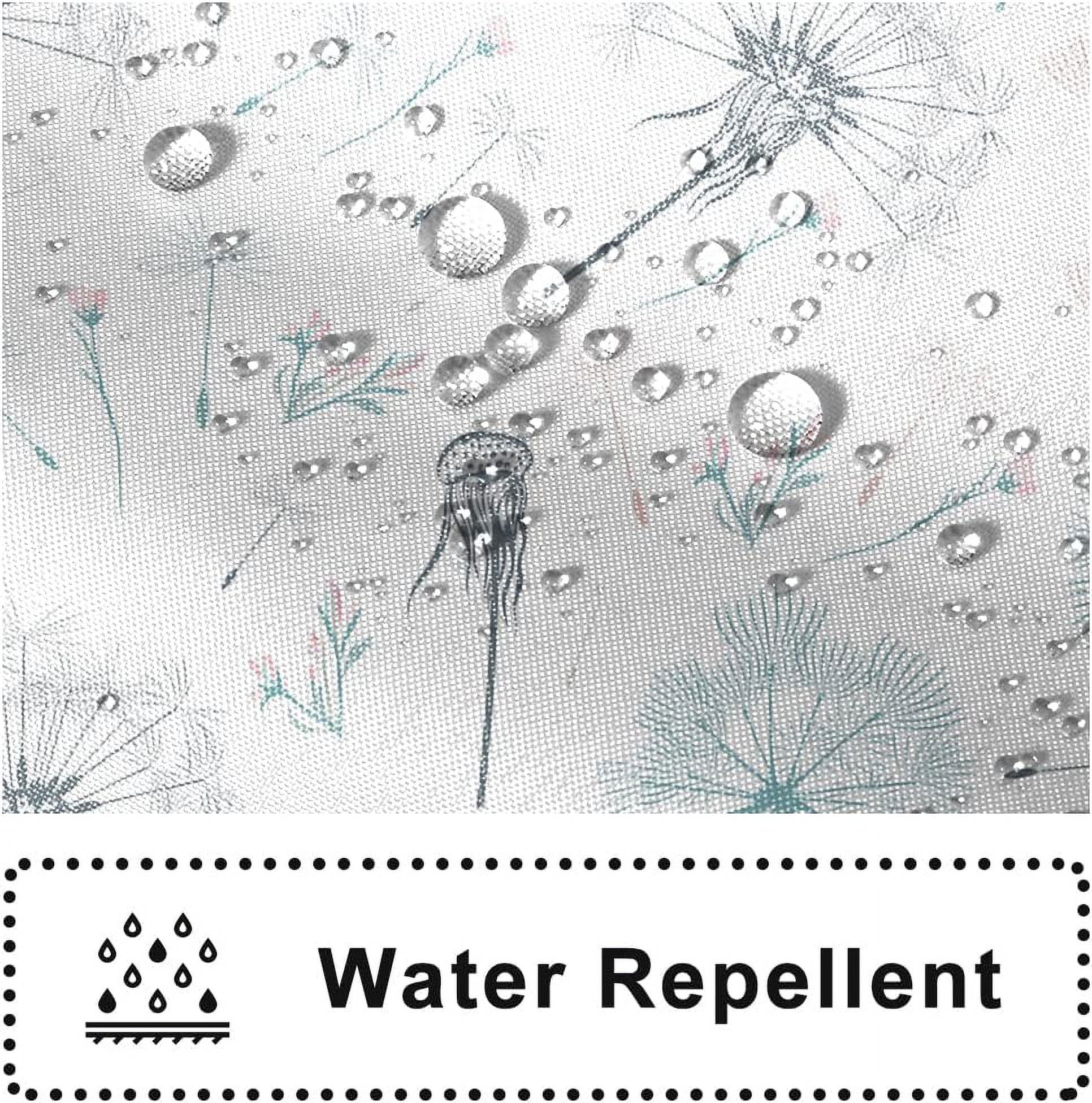 Stall Shower Curtain, Green and Grey Dandelion Shower Curtain for Bathroom Waterproof Fabric Spring RV Shower Curtain Set with Hooks, 36x72 Inch