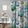 thumbnail image 2 of Orinice  Ocean Coastal Shower Curtain Seashell Starfish Nautical Theme Fabric Beach Shower Curtain Sets Bathroom Blue Ocean Decor with Grommets and Hooks  60x72, 2 of 7
