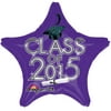 Anagram Class of 2015 Graduation Star Jr Shape 19" Foil Balloon, Purple