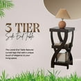 thumbnail image 2 of Kings Brand Furniture Lionel 3-Tier End Table, Twisted Wood Accent Side Table with Open Storage Shelves, Modern Narrow Nightstand for Living Room, Bedroom, Office or Entryway, Espresso, 2 of 7