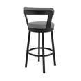 thumbnail image 4 of Counter Height Bar Stool - Swivel Modern Metal Stool with Gray Faux Leather Seat, 4 of 6