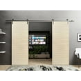 thumbnail image 3 of Sturdy Double Barn Door 56 x 96 inches | Planum 0010 Natural Veneer | Stainless Steel 13FT Rail Hangers Heavy Set | Solid Panel Interior Doors, 3 of 6