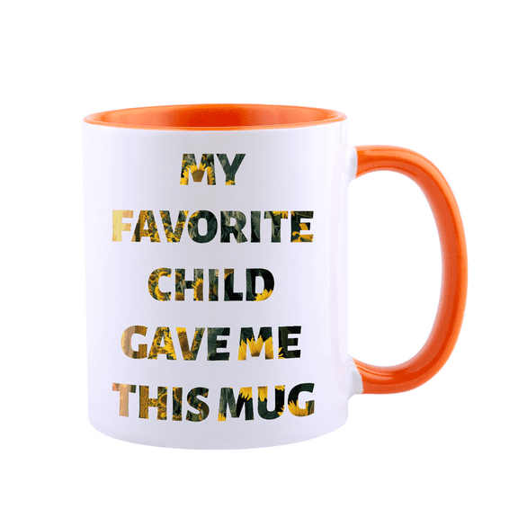 KAAYEE My Favorite Grandchild Gave Me This Mug Coffee Mug,Grandpa Grandma Tea Cup from Granddaughter,Grandson,Gift for Christmas,Birthday,11 Oz,Orange