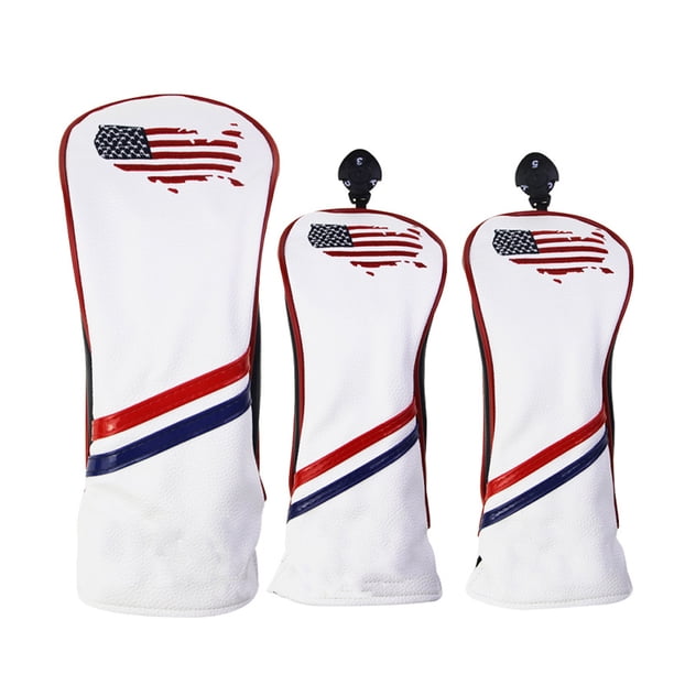Soidarity 3 piezas de funda para cabeza de palo de Golf, Protector de práctica impermeable de cuero, funda de repuesto extraíble y reutilizable para la Golf Blanco Soidarity OD028135-01