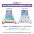 thumbnail image 3 of Todays Kids Mermaids Toddler Bedding Set for Girls - 4-Piece Toddler Bed Sheets and Comforter Set, Reversible Comforter & Pillowcase, Flat Sheet, Fitted Sheet, Breathable & Super Soft Microfiber, 3 of 9