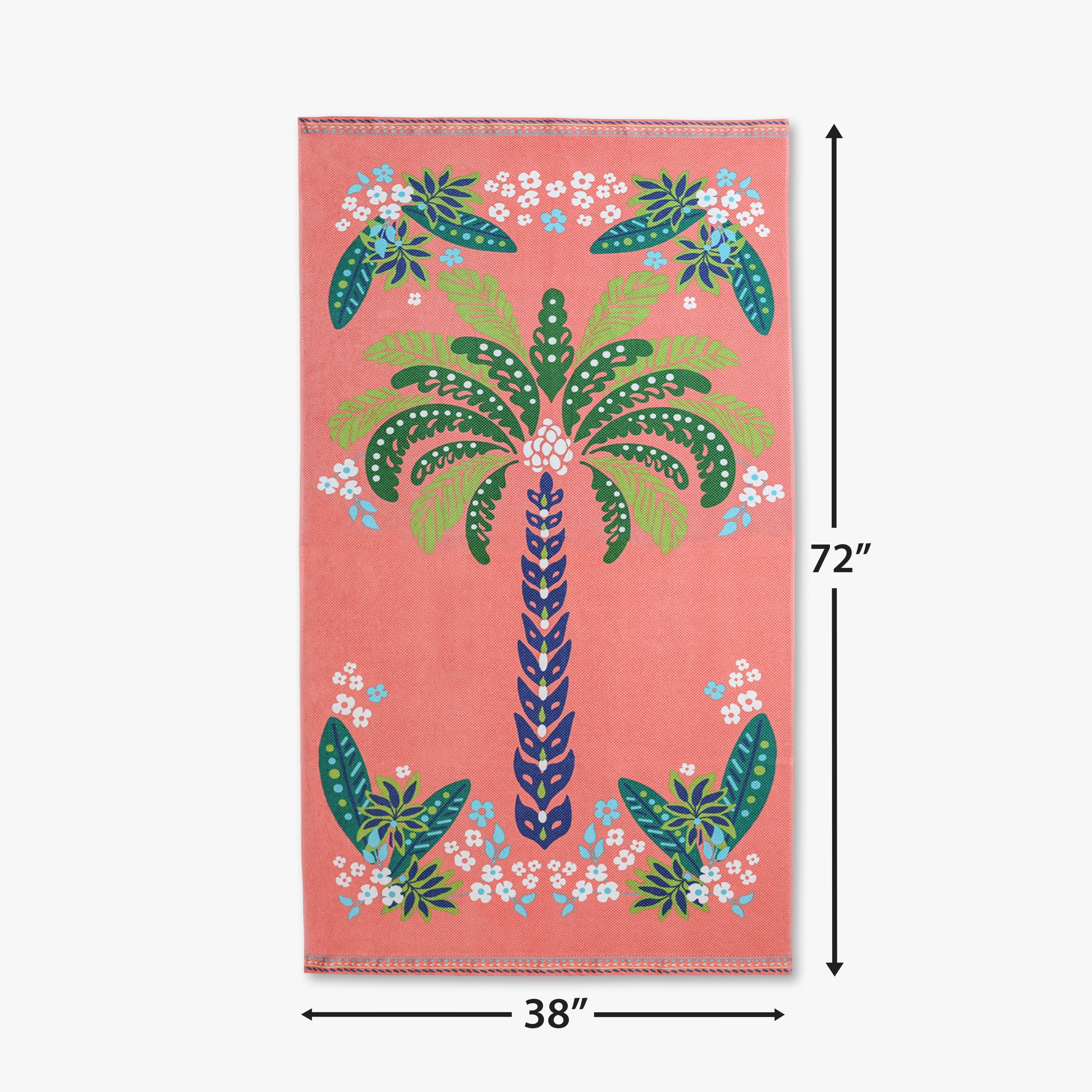 Better Homes & Gardens Oversized Printed Palm Tree 100% Cotton Velour Beach Towel, 38” x 72"