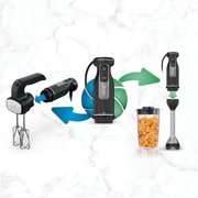 Ninja Foodi Power Mixer System, Hand Mixer and Immersion Blender, with Whisk, Beaters & 3-Cup Blending Vessel, 750PW, CI101 Black