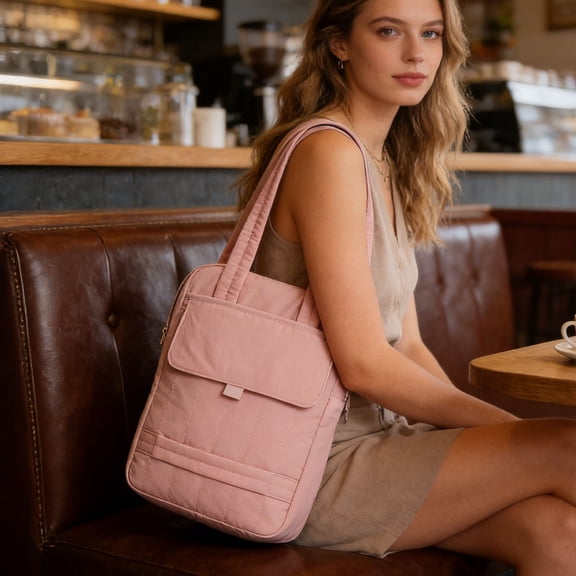 Women Laptop Tote Bag Multi Functional Protective Work Bag Large Capacity Tablet Laptop Organizer Padded Durable Lightweight Office Bag For Commute Work Study Use