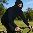 thumbnail image 5 of Mrmaere Men's UPF 50+ Sun Protection Hooded T-Shirt with Face Mask Pullover Long Sleeve Outdoor Top Black M, 5 of 7
