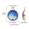 thumbnail image 4 of 8Pcs 4 Colors Alloy Resin Pendants AB Color Flat Round Charms with Scales Pattern Golden Mixed Color 17x13.7x4mm Hole: 1.8mm 2pcs/color, 4 of 5