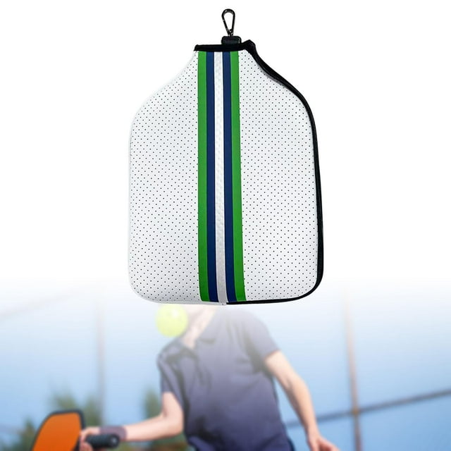Neoprene Paddle Cover, Racket Sleeve, Premium Durable with Metal Buckle Pickleball Head Cover with Storage Pocket White