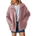 thumbnail image 2 of NOLDARES Women's Oversized Leather Jacket Long Sleeve Zip Up Motocycle Bomber Jackets Coats Outerwear(Pink,XL), 2 of 8