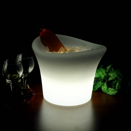 Led Buckle - Sunnydaze Indoor/Outdoor LED Lighted Ice Bucket with Remote Control and Rechargeable Battery, RGB Color-Changing, 10-Inch Tall