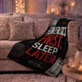 thumbnail image 6 of Forensic Science Motive Forensics First Sleep Later Evidence, Cozy Typography Art Scene, Warm Flannel Blanket for Living Room and Reading Nook, Art Lovers Housewarming Gift, Artistic Home Decor, 6 of 9