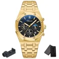 thumbnail image 1 of Men's Gold Quartz Chronograph Watch Stainless Steel Water Resistant CX0728RN, 1 of 10