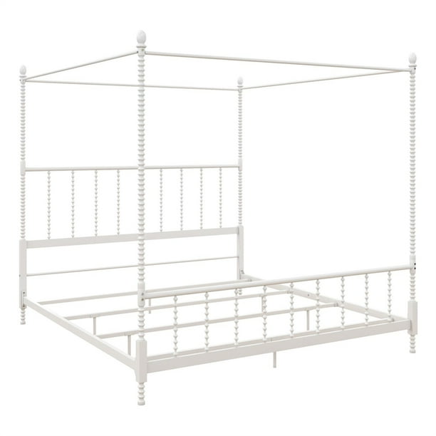 Dhp Emerson Metal Canopy Bed In King Size Frame White Com Dhp Emerson Metal Canopy Bed In King, King Size Metal Canopy Bed Frame
