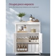 thumbnail image 4 of VASAGLE Armario del Baño, Mueble Baño, Armario de Cocina, Organizador con Compartimiento Abierto, Armario Almacenaje con 2 Puertas, 30 x 60 x 80 cm, Blanco, 4 of 5