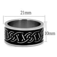 thumbnail image 2 of High polished (no plating) Stainless Steel Ring with Epoxy in Jet for Women Celtic Theme Jet Stone Color Style TK2922 Size 11, 2 of 4