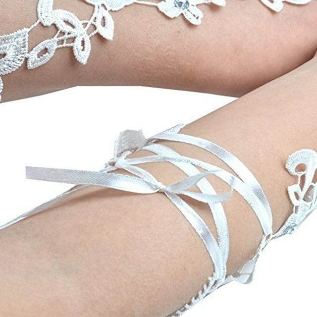 Minkissy Gants de Mariage Blancs à Doigts Complets Design Floral en Dentelle pour Mariée Tenue Formelle Parfaite