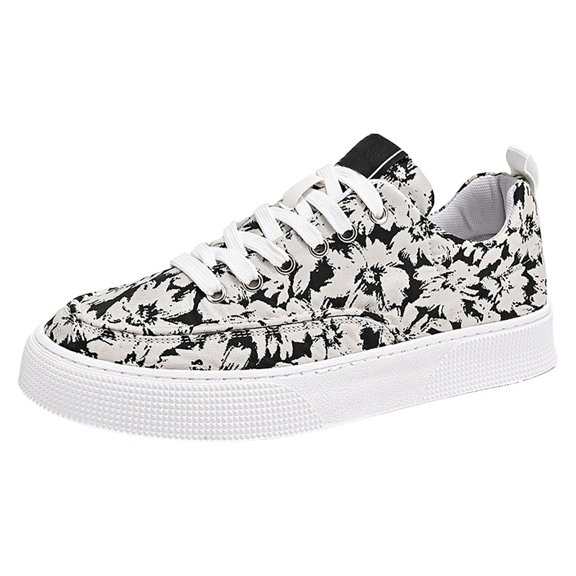 Men's Canvas Sneakers Fashion L𝗈w Top Walking Shoes Comfort Casual Sport Shoes Lightweight Flat Trainers Shoes Breathable Jogging Skate Shoes for Summer and Autumn