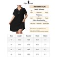 thumbnail image 7 of Agnes Orinda Women's Plus Size Nightgowns Button Down Sleepshirt Nightshirt Soft Sleepwear Pajama Dress 2X Black, 7 of 7