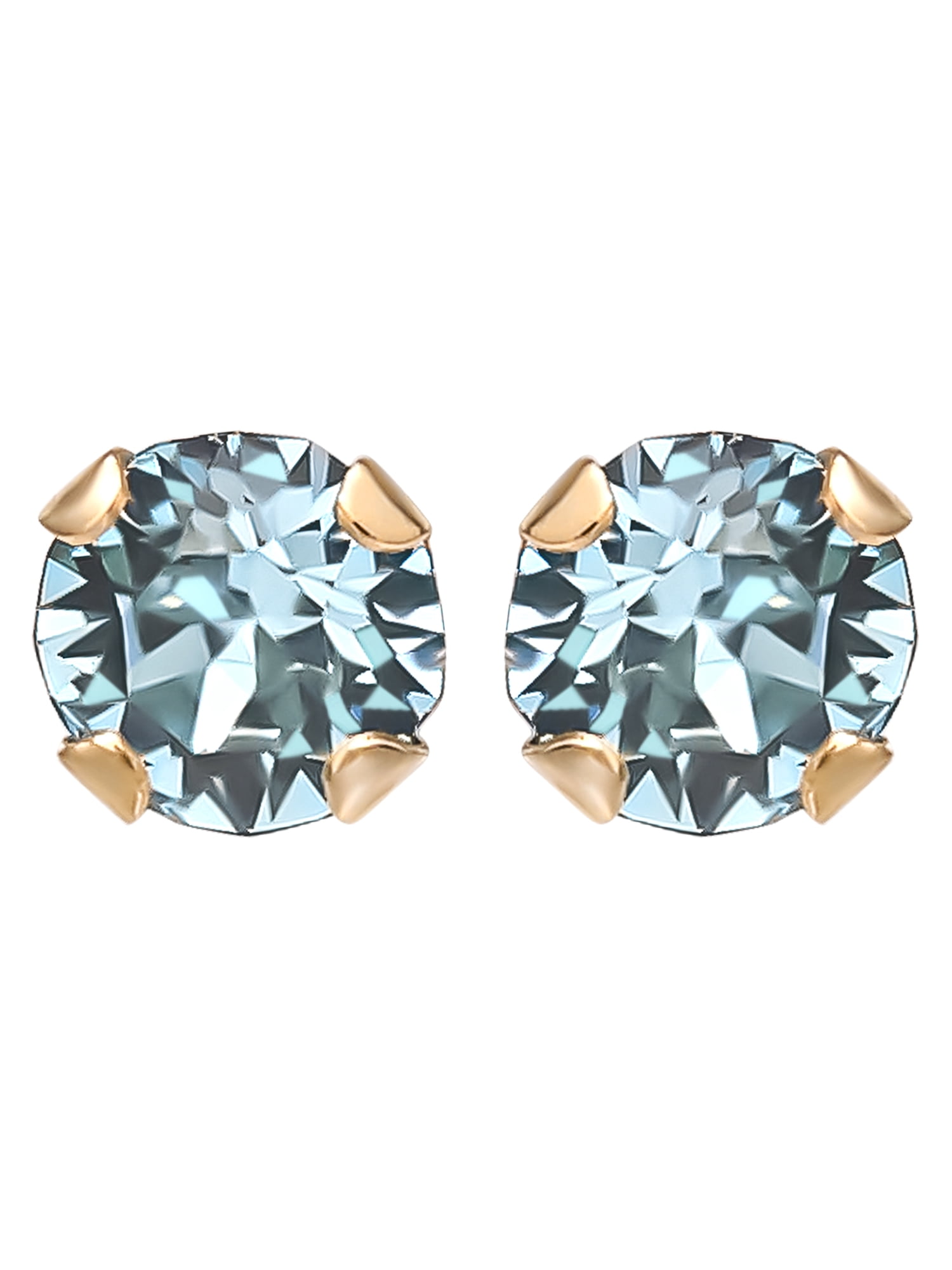 Brilliance Fine Jewelry Crystal Stud Earrings, 14K, Yellow Gold, 2.50''